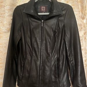 Anne Klein black leather jacket